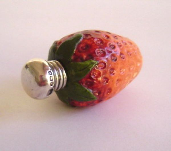 Porcelain Srawberry with Silver Cap