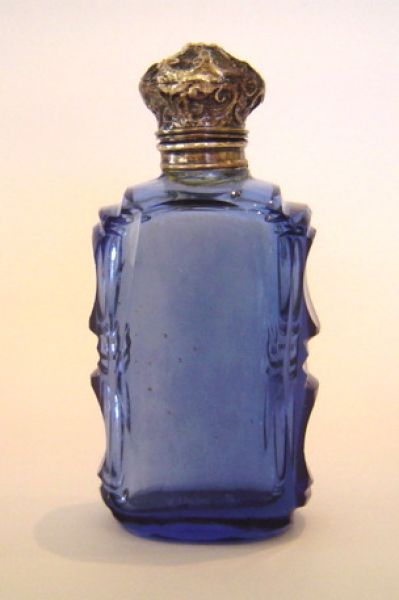 Blue glass with Silver Cap