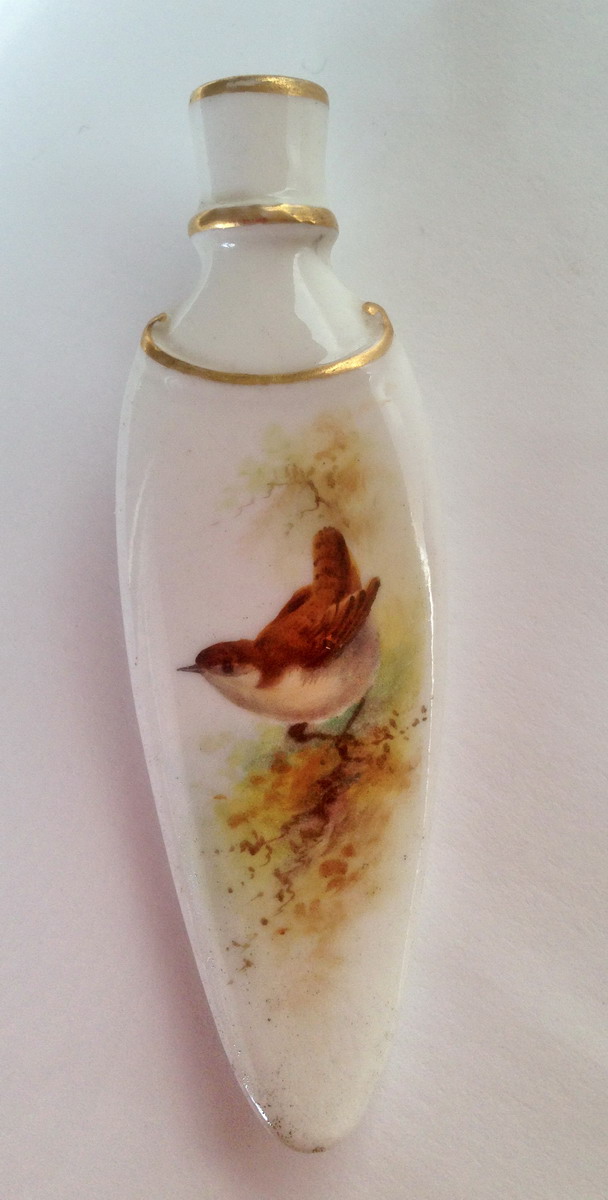 Royal Worcester  - flask with bird