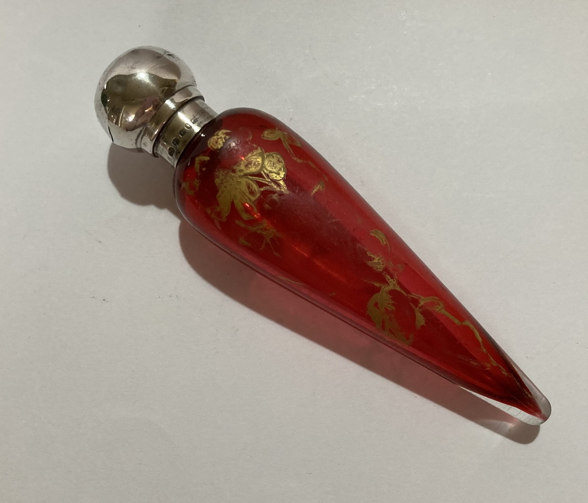 Ruby glass tapered and gilded